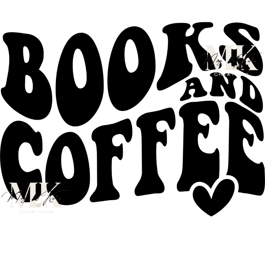 Books and Coffee DTF TRANSFER