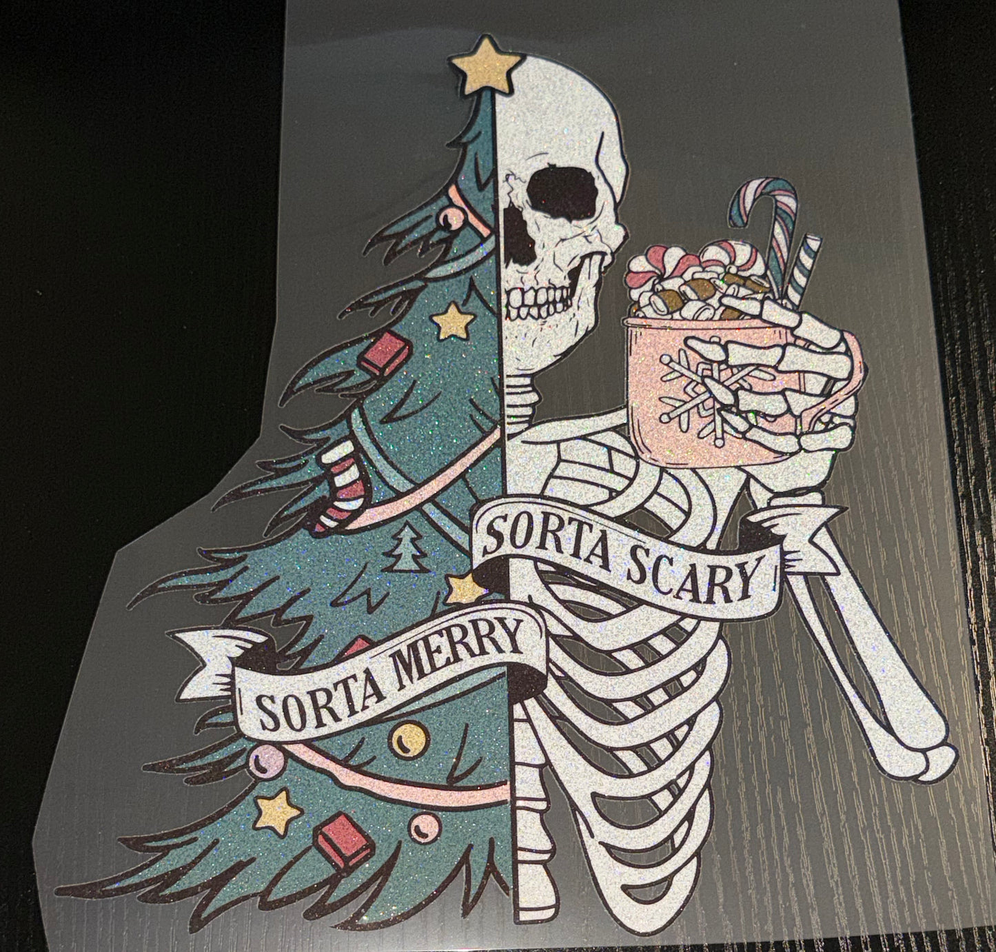 Sorta Merry Sorta Scary Glitter Screen Print