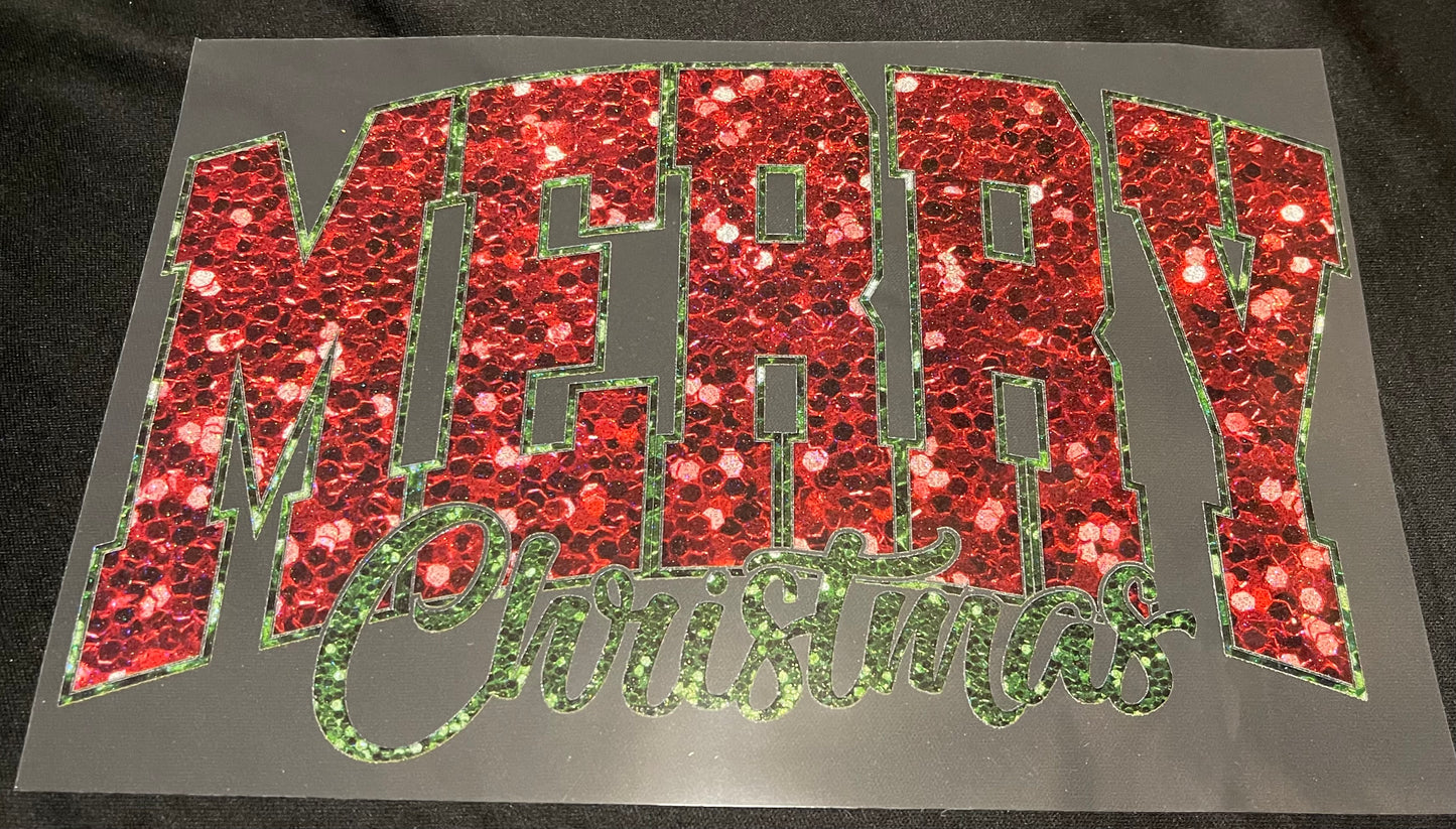Merry Christmas Glitter Screen Print