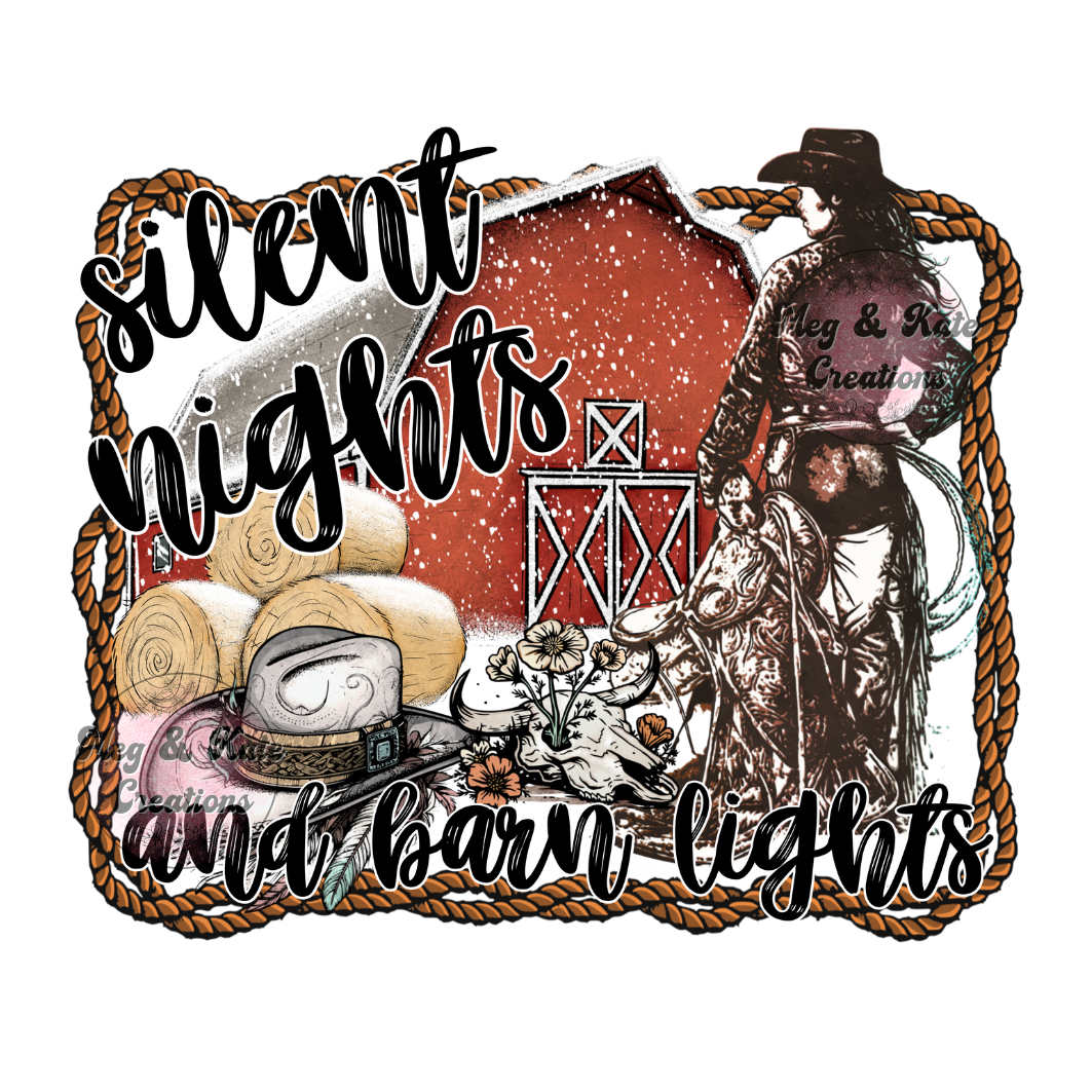 Silent Nights and Barn Lights DTF TRANSFER