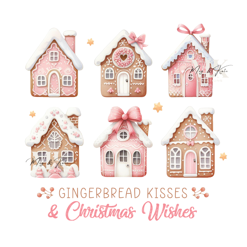Gingerbread Kisses & Christmas Wishes DTF TRANSFER