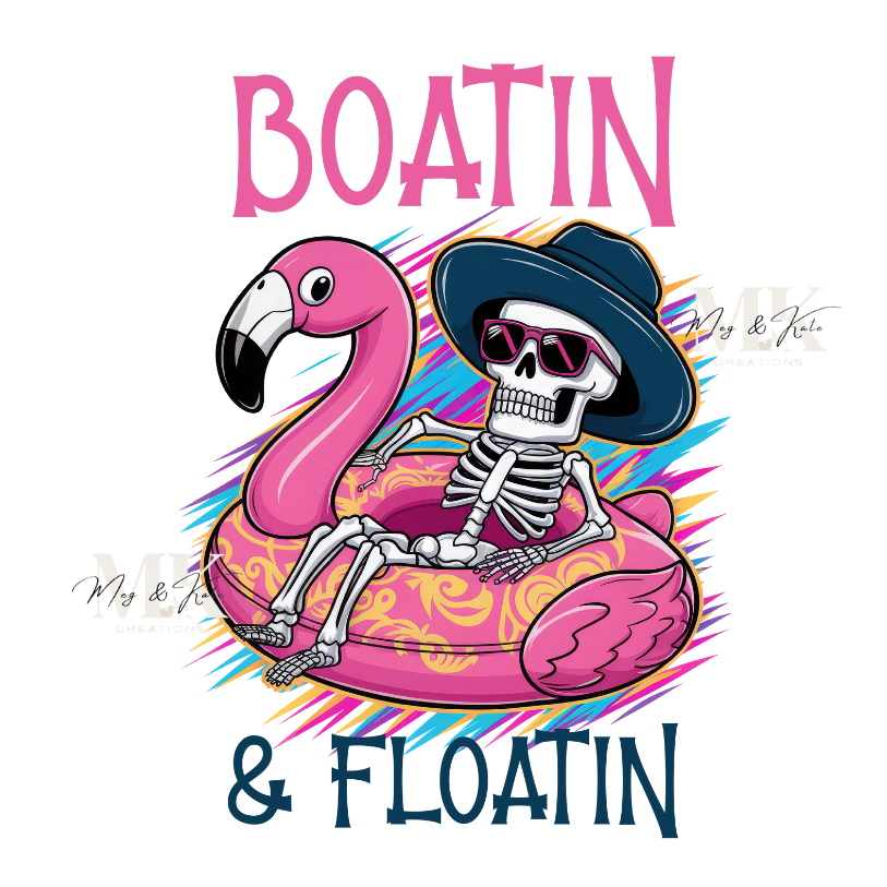 Boatin & Floatin Skeleton DTF TRANSFER