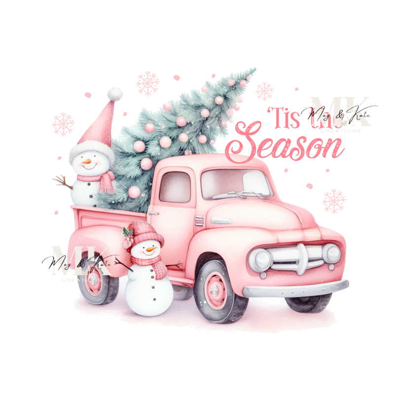 Pink Tis the Season DTF TRANSFER