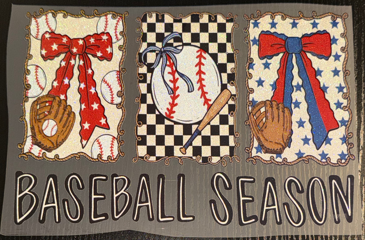 Baseball Season Glitter Screen Print