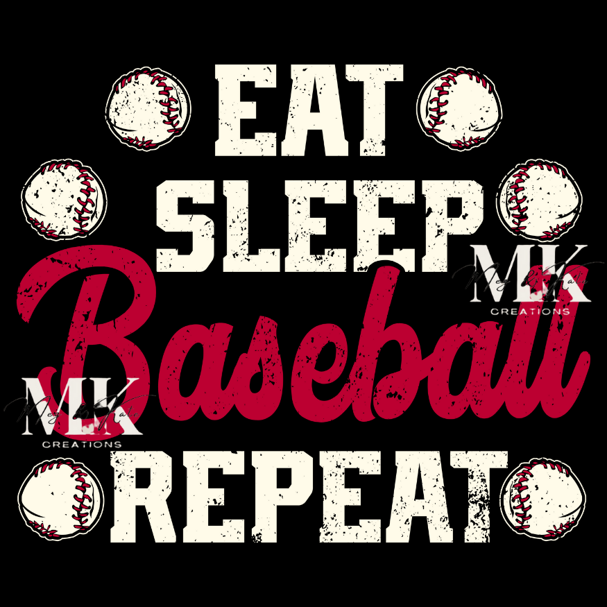 Eat Sleep Baseball Repeat DTF TRANSFER