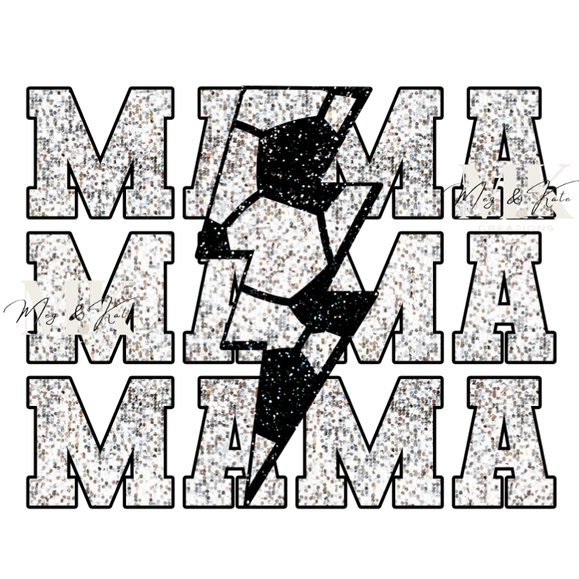 Soccer Mama FAUX GLITTER DTF TRANSFER