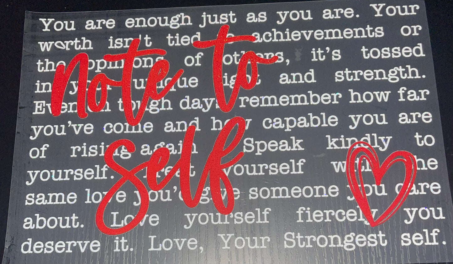 Note to Self Glitter Screen Print