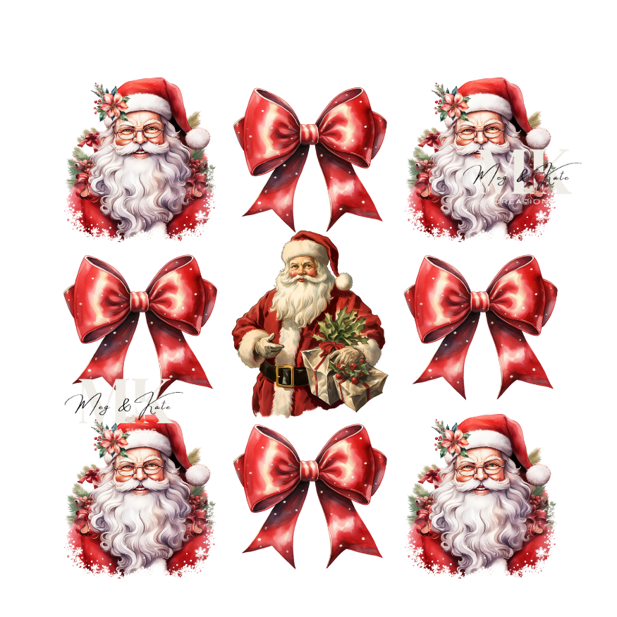Santa and Bows #2 DTF TRANSFER