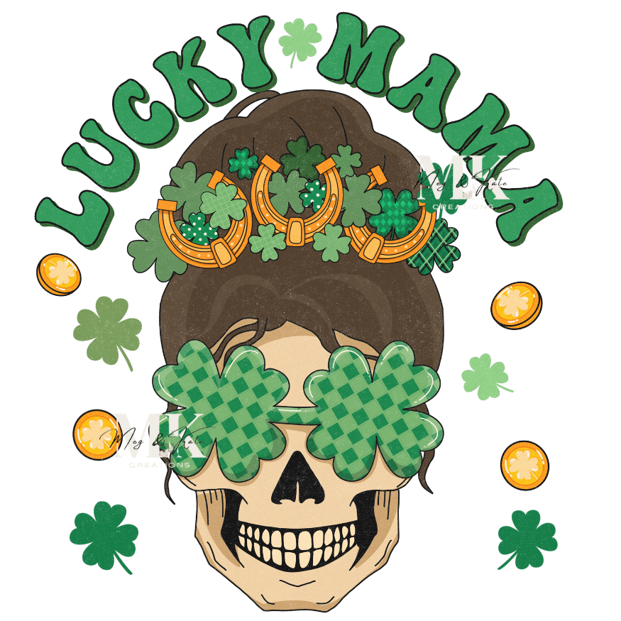 Lucky Mama Skull DTF TRANSFER