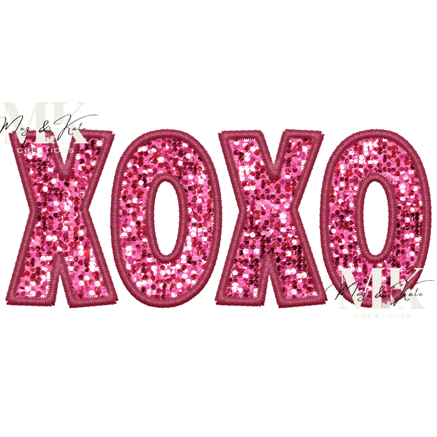XOXO FAUX Sequin Embroidery DTF TRANSFER