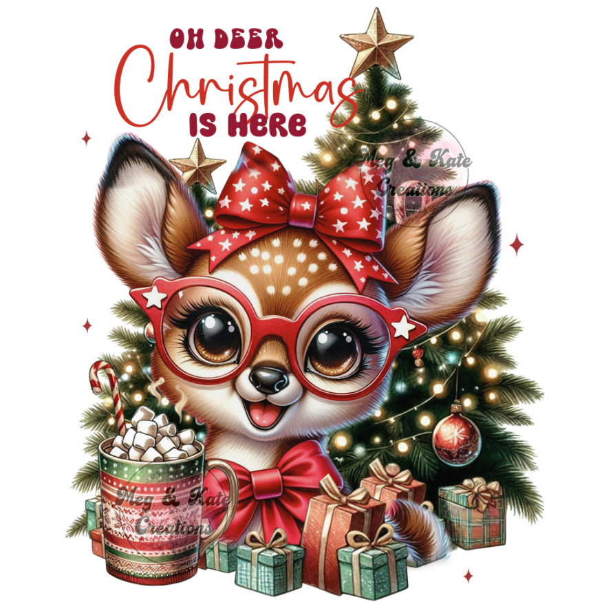 Oh Deer Christmas is Here DTF TRANSFER