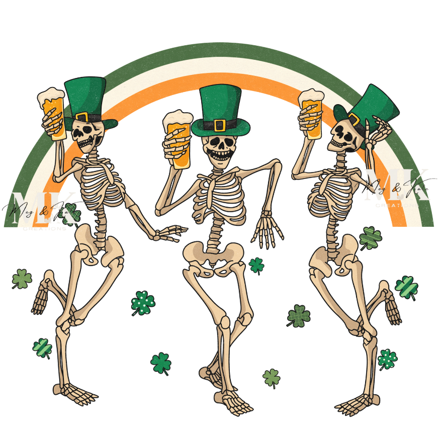 St Patty's Skeletons DTF TRANSFER