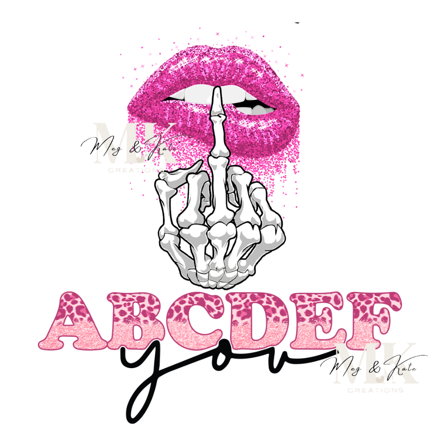 Pink ABCDEF You DTF TRANSFER