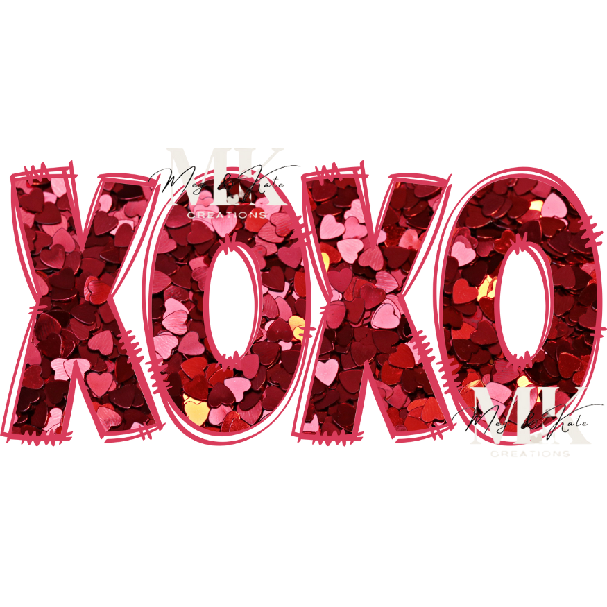 Red XOXO DTF TRANSFER