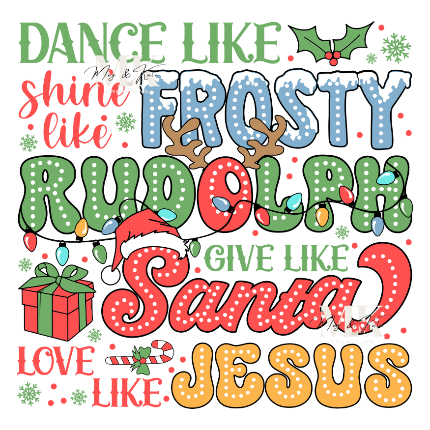 Christmas Word Collage DTF Transfer