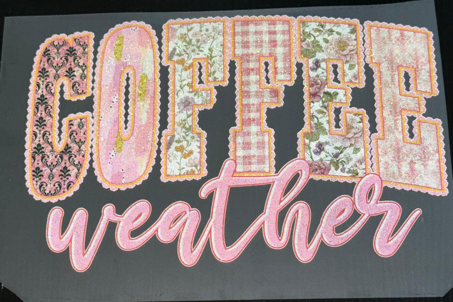 Coffee Weather Glitter Screen Print