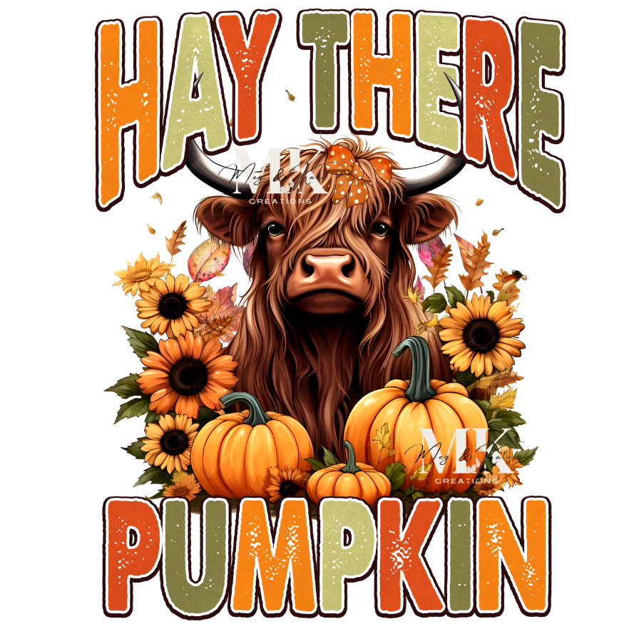 Hay There Pumpkin Cow DTF Transfer