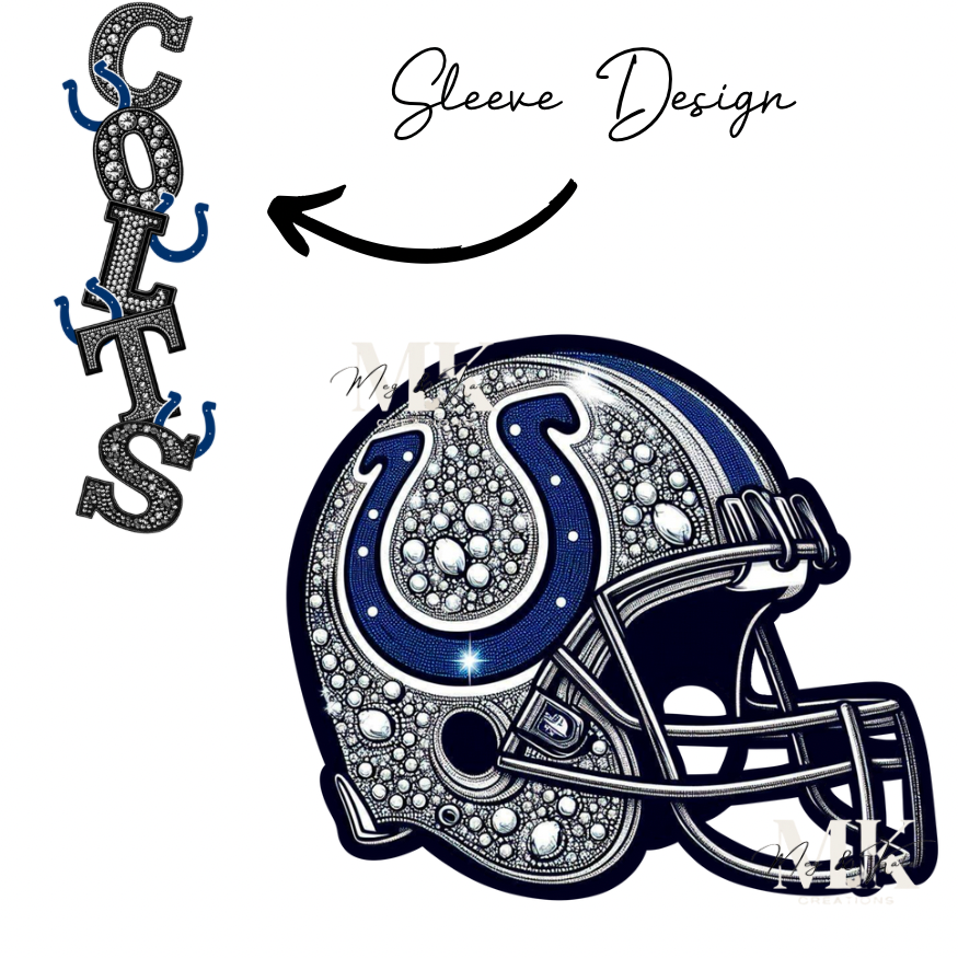 Colts rhinestone w/ sleeve DTF TRANSFER