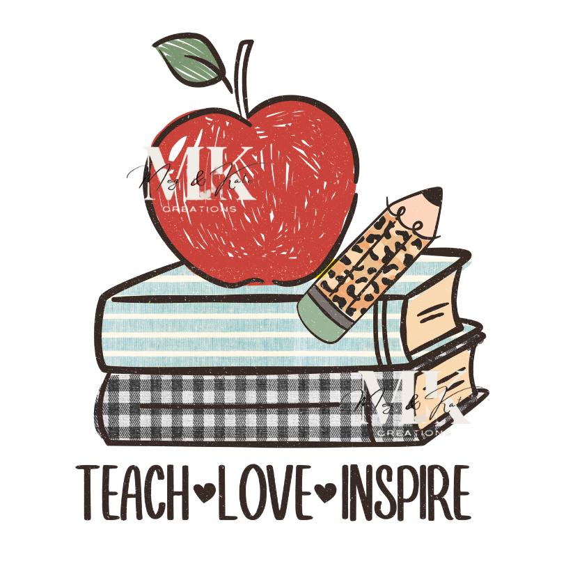 Teach Love Inspire Books DTF TRANSFER