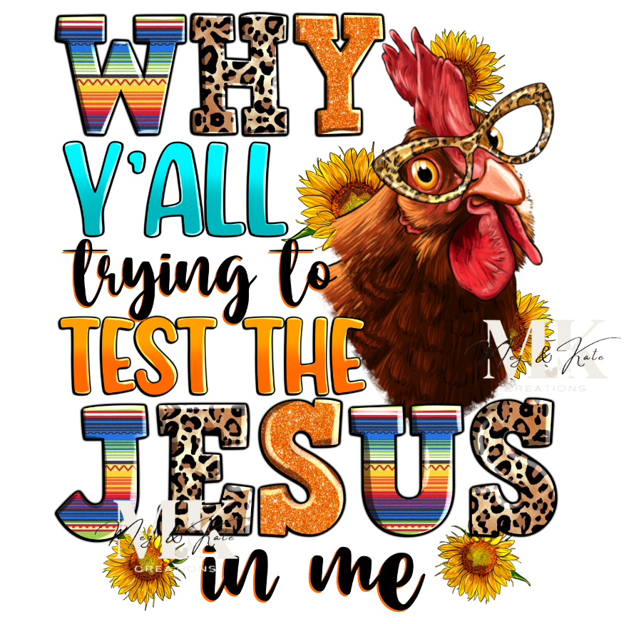 Why Y'all Trying to Test the Jesus in Me DTF TRANSFER