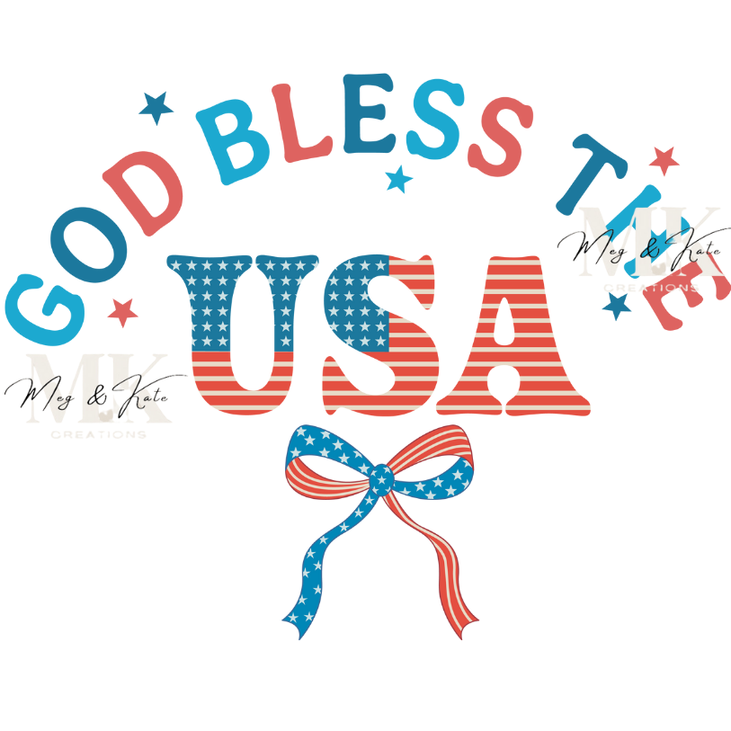 God Bless The USA DTF TRANSFER