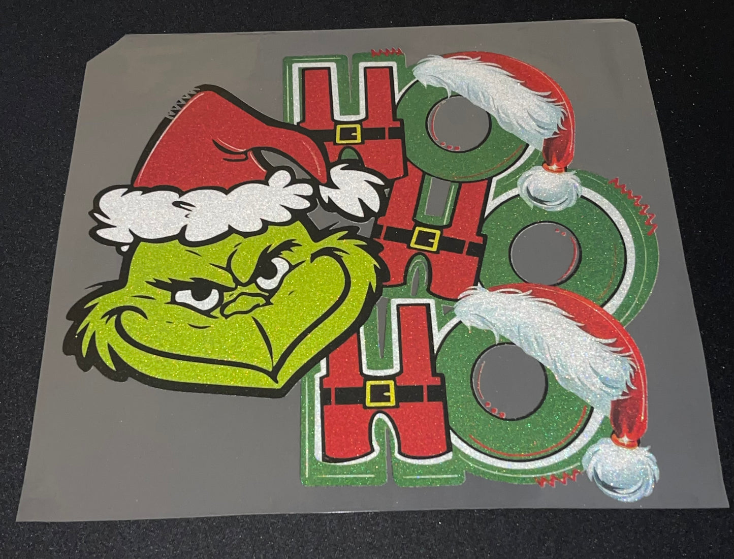 Ho Ho Ho Green Man Glitter Screen Print