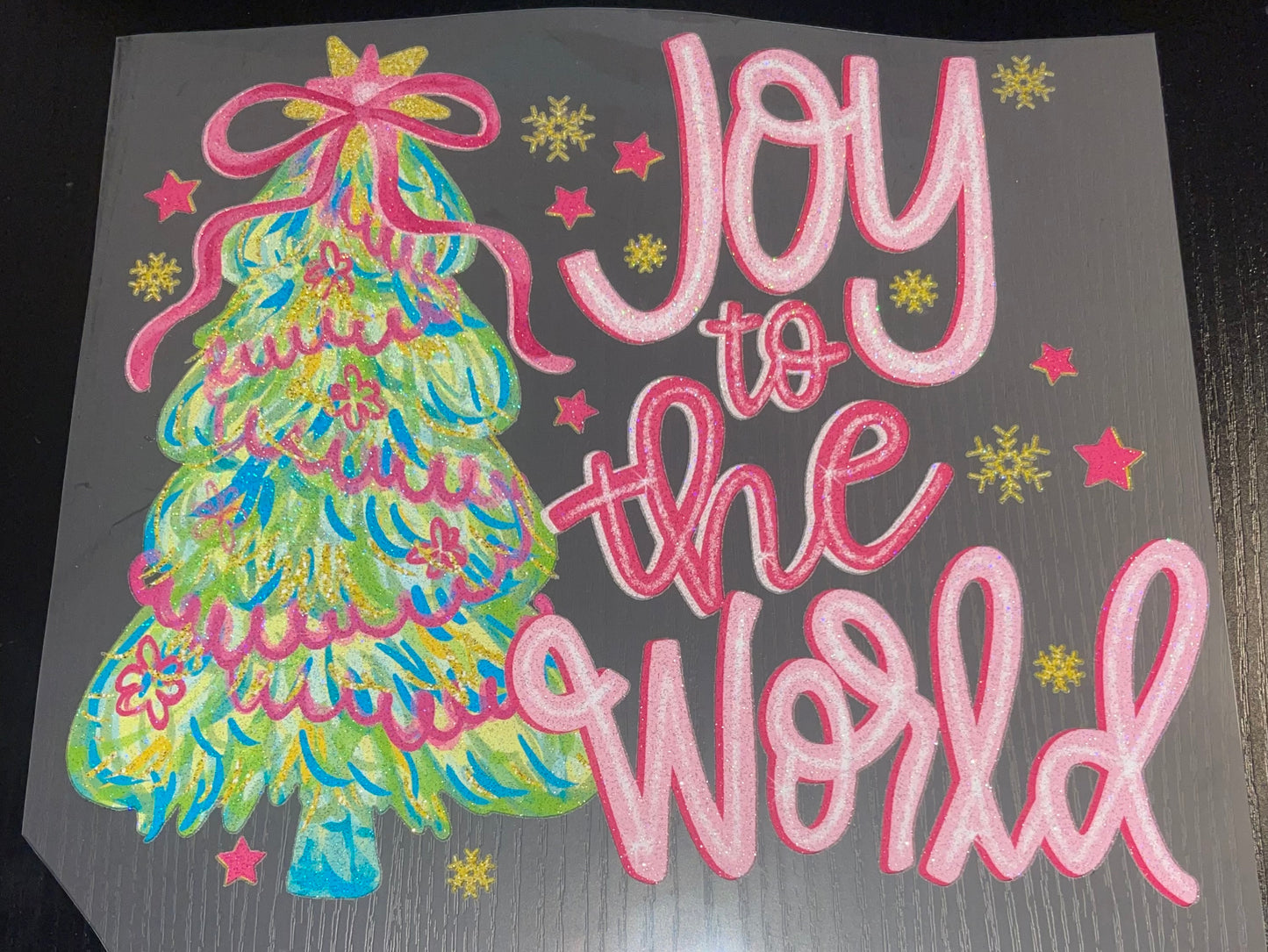 Joy to the World Glitter Screen Print