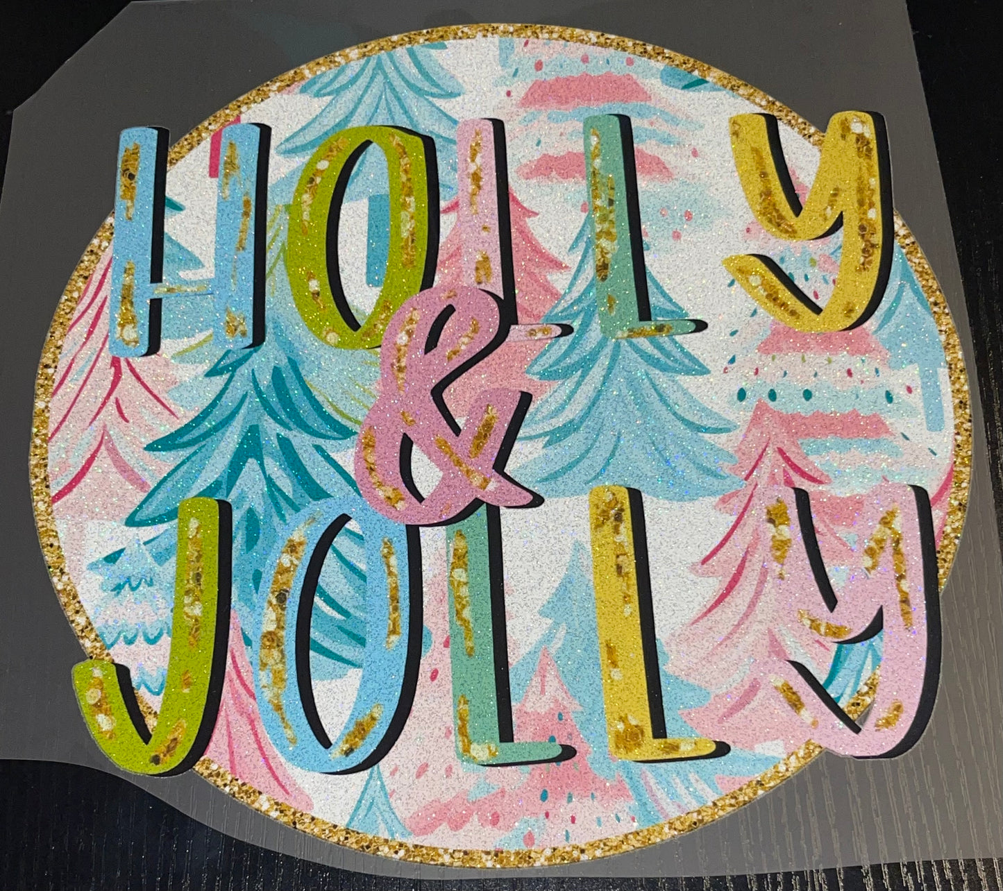 Holly & Jolly Glitter Screen Print