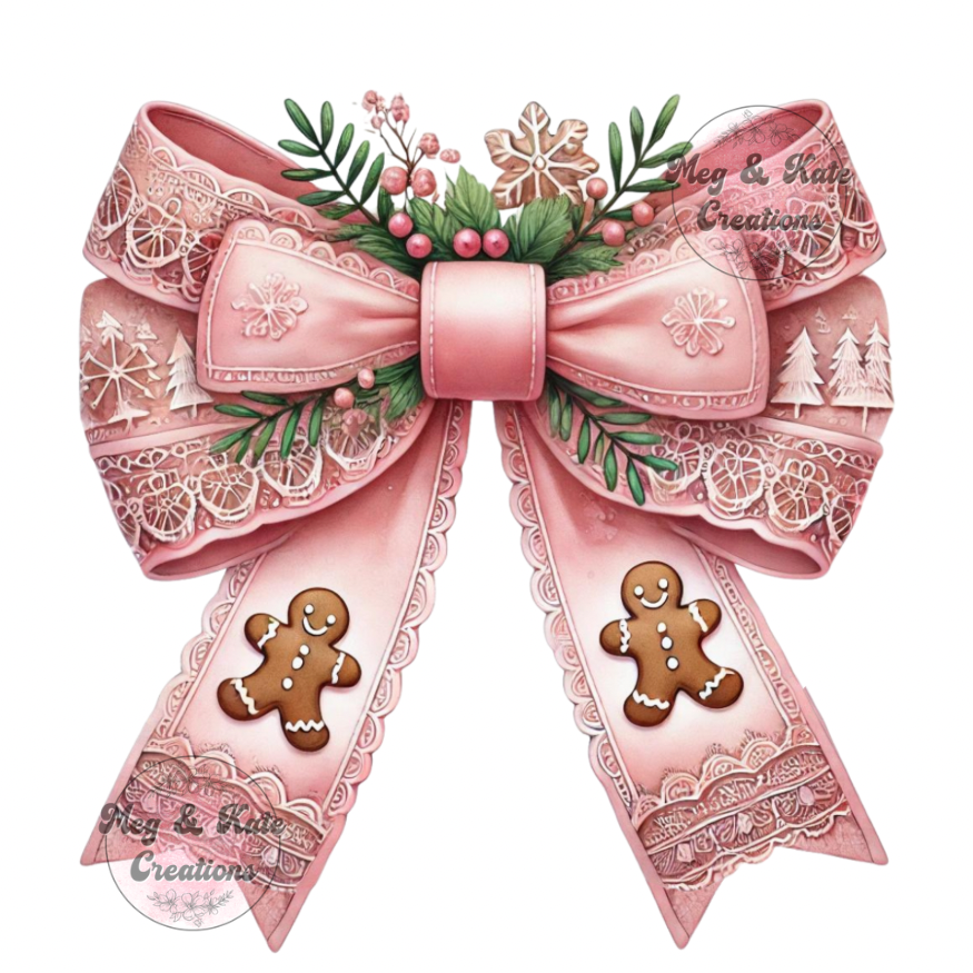 Gingerbread Bow DTF TRANSFER