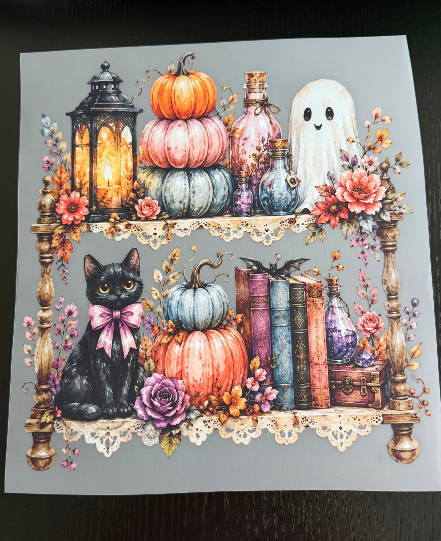 Ghost Bookshelf DTF Transfer