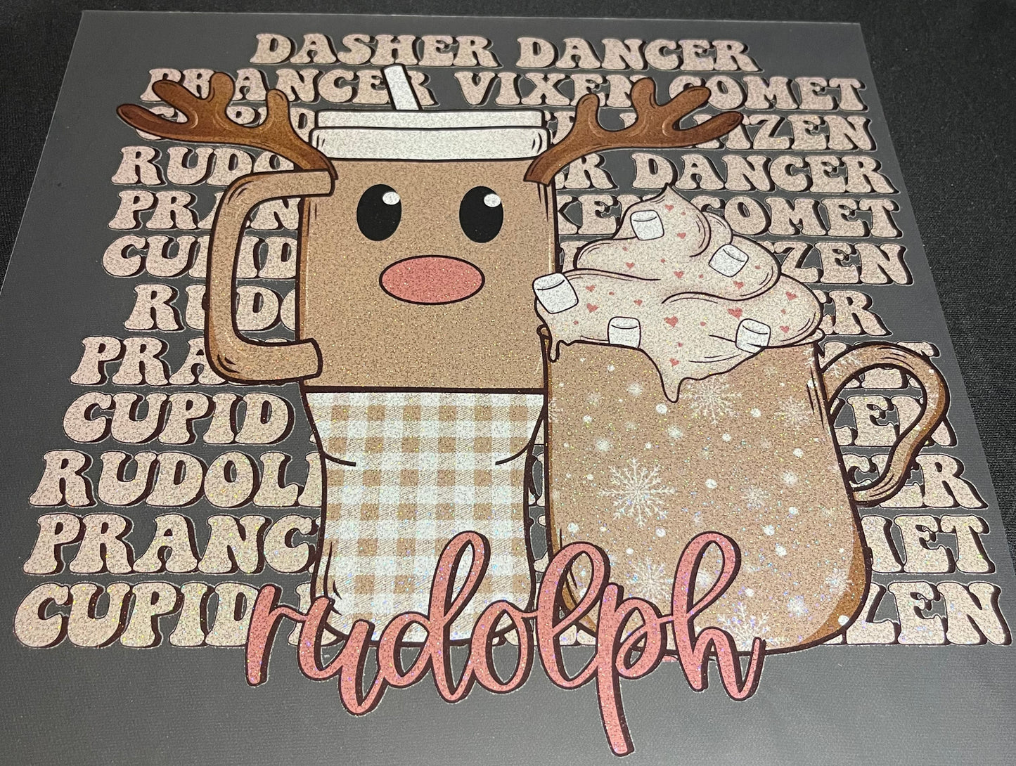 Rudolph Cup Glitter Screen Print
