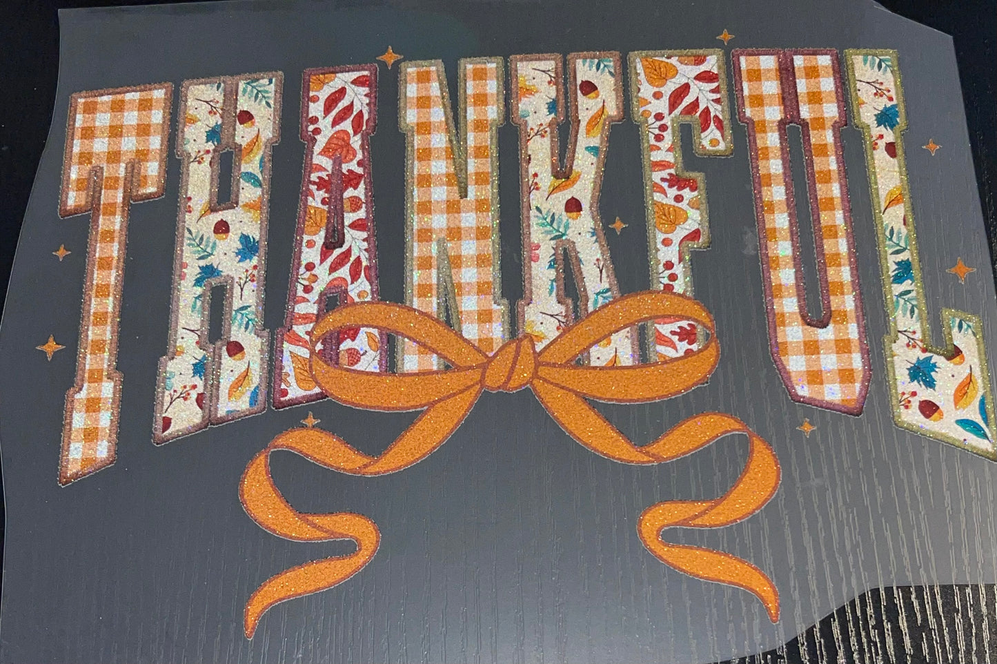 Thankful Glitter Screen Print