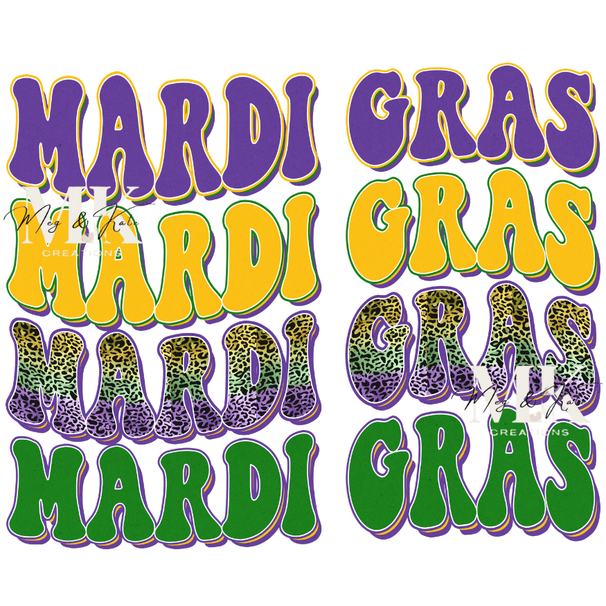 Mardi Gras 4X DTF TRANSFER