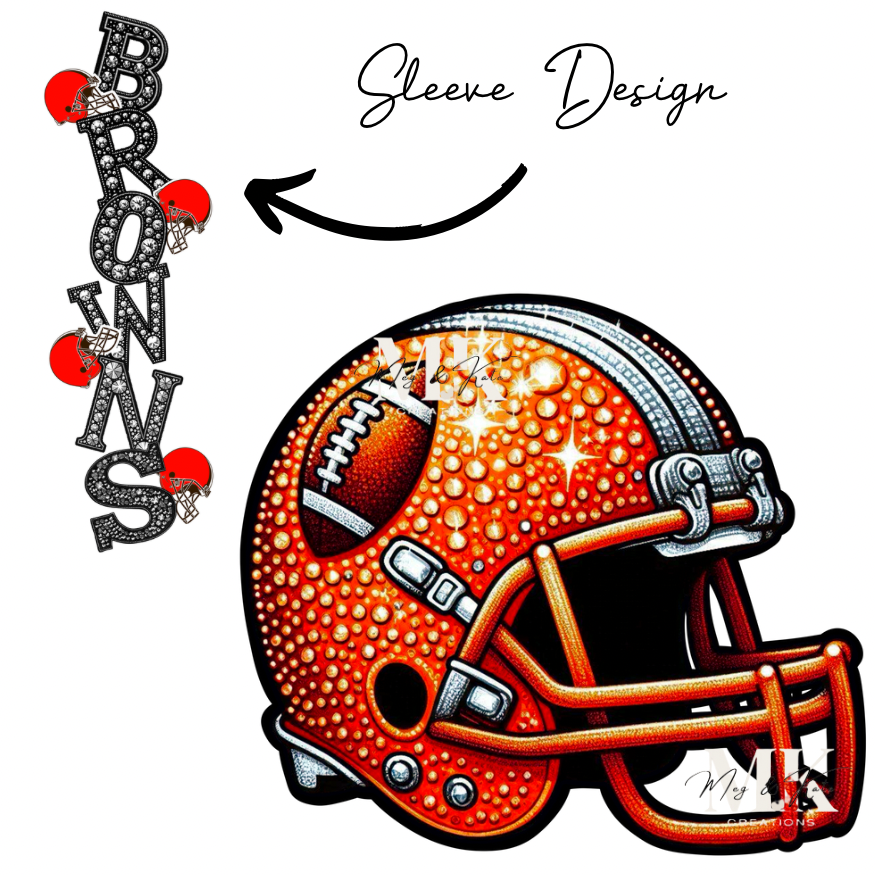Browns rhinestone w/ sleeve DTF TRANSFER