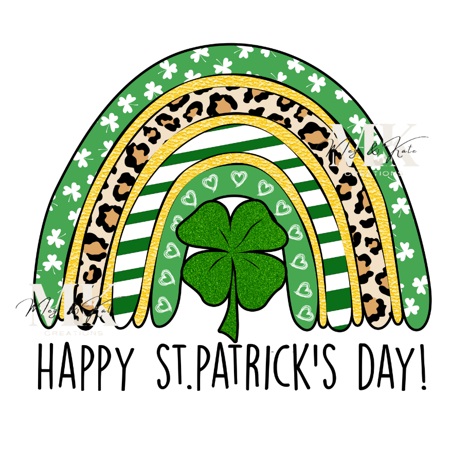 Happy St. Patricks Day Rainbow DTF TRANSFER