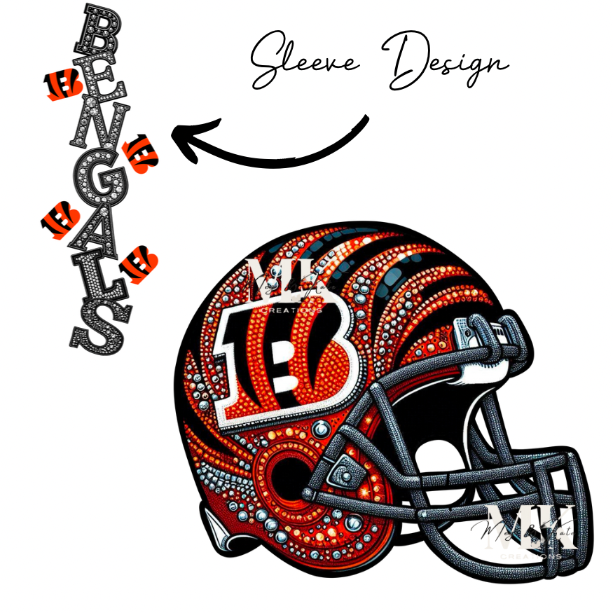 Bengals rhinestone w/ sleeve DTF TRANSFER