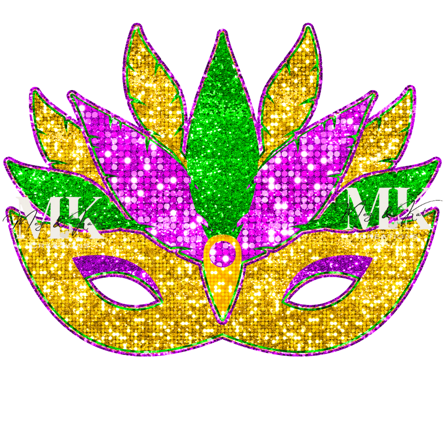 Mardi Gras Mask DTF TRANSFER