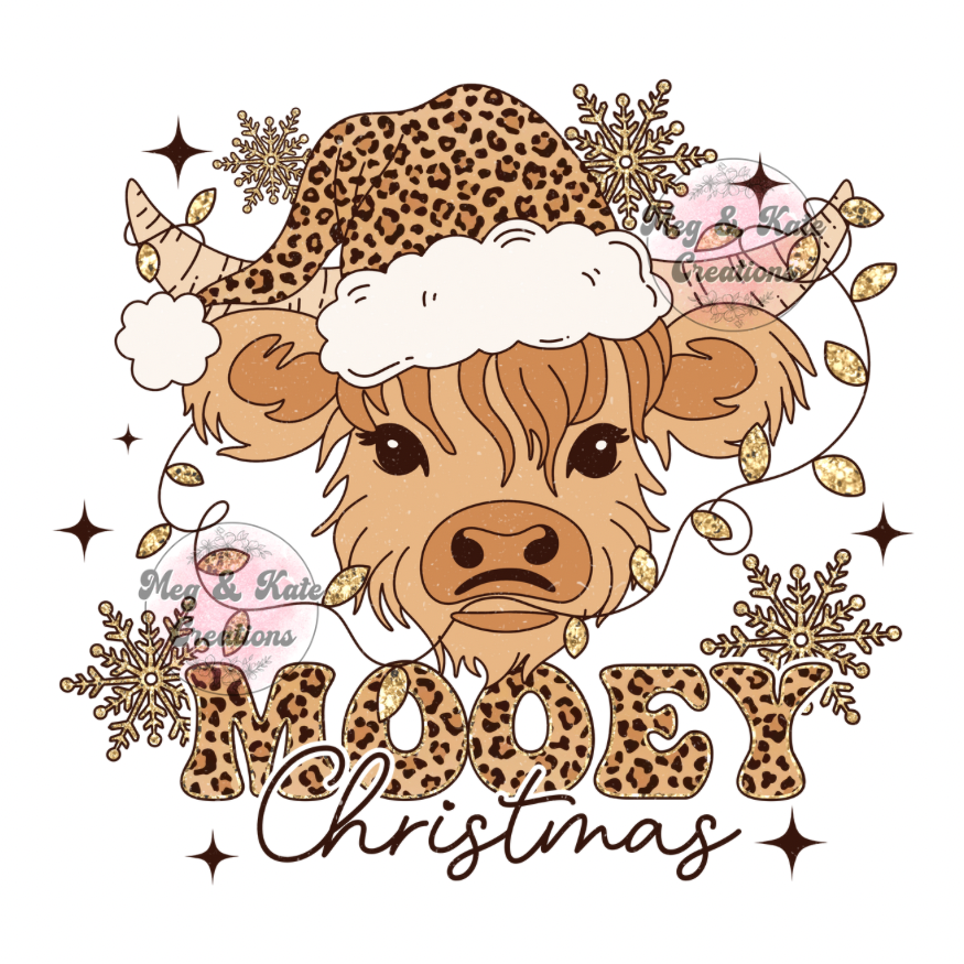 Mooey Christmas Cheeta Print DTF TRANSFER