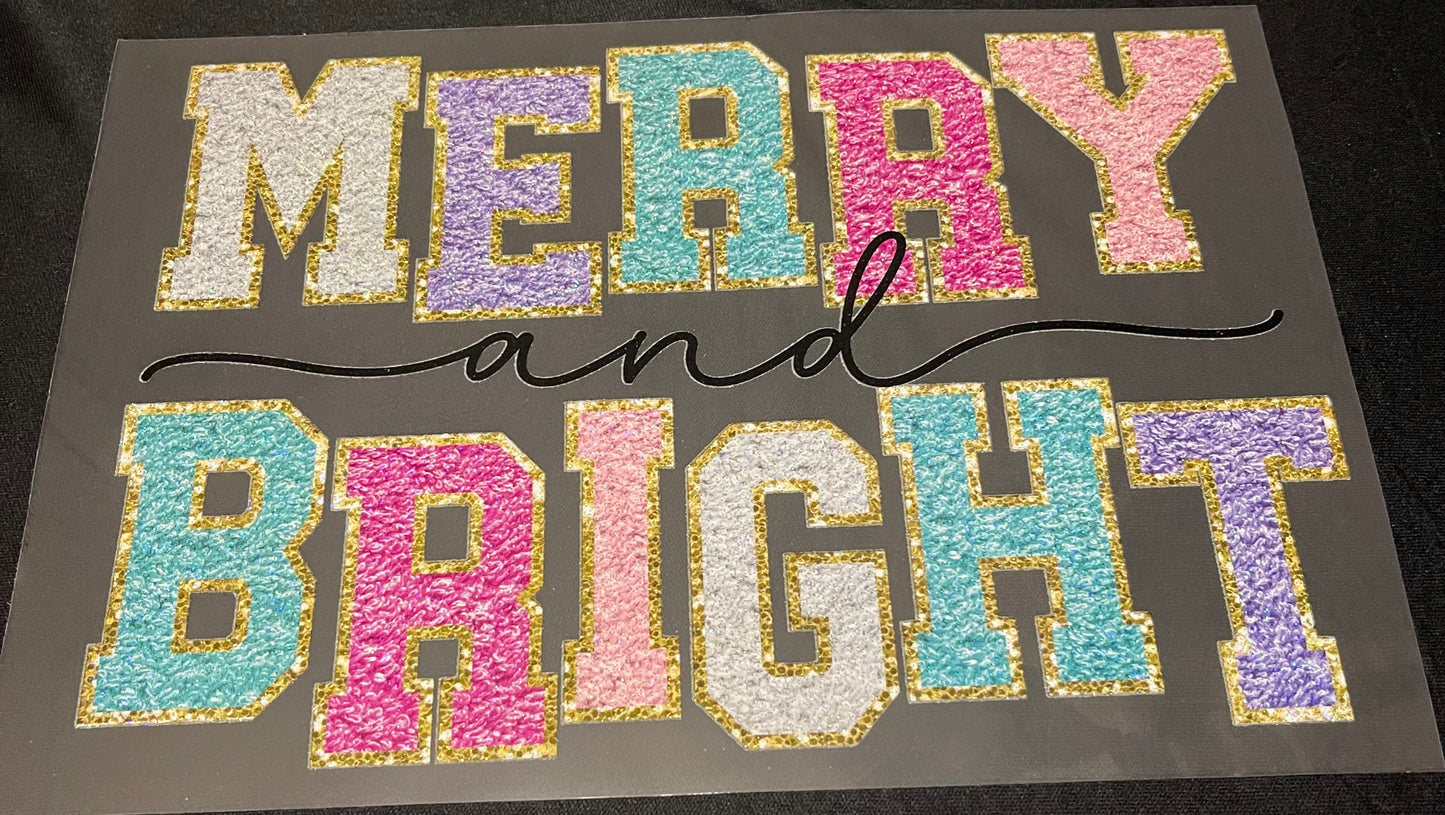 Merry & Bright Faux Patches Glitter Screen Print