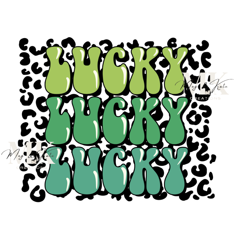 Lucky Lucky Lucky Cheetah Print DTF TRANSFER