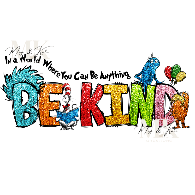Be Kind FAUX Glitter DTF TRANSFER