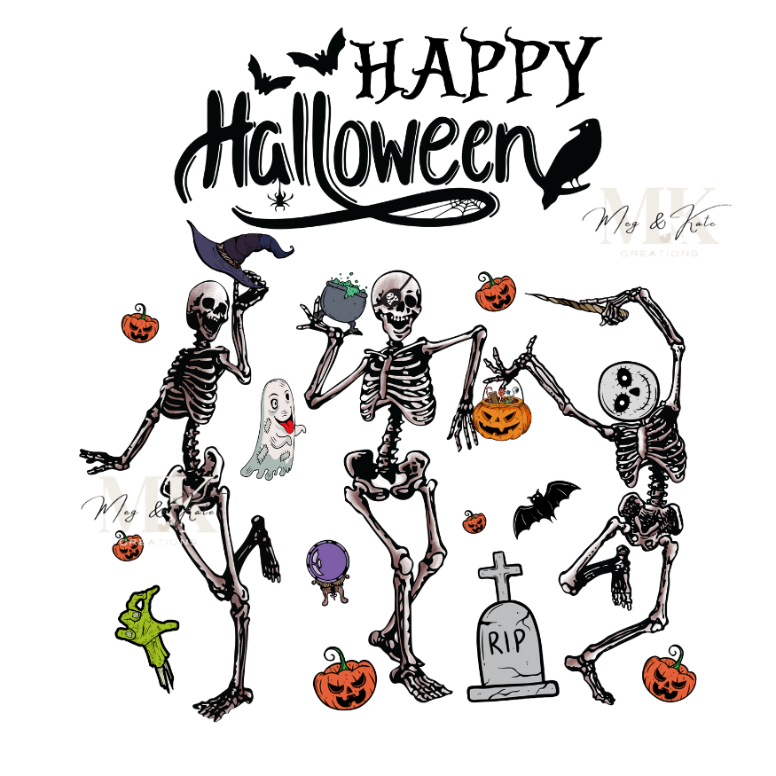 Happy Halloween Skeletons DTF TRANSFER