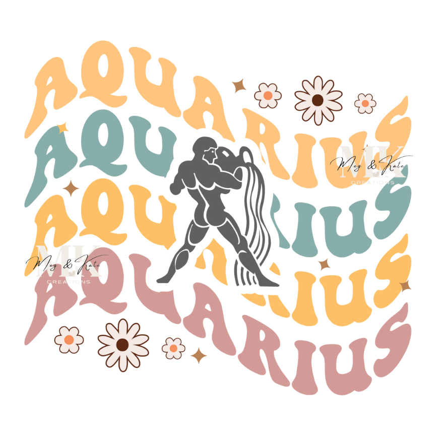 Aquarius Retro DTF TRANSFER