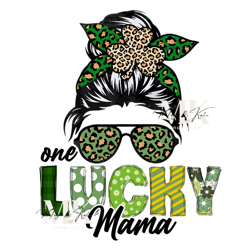 One Lucky Mama DTF TRANSFER