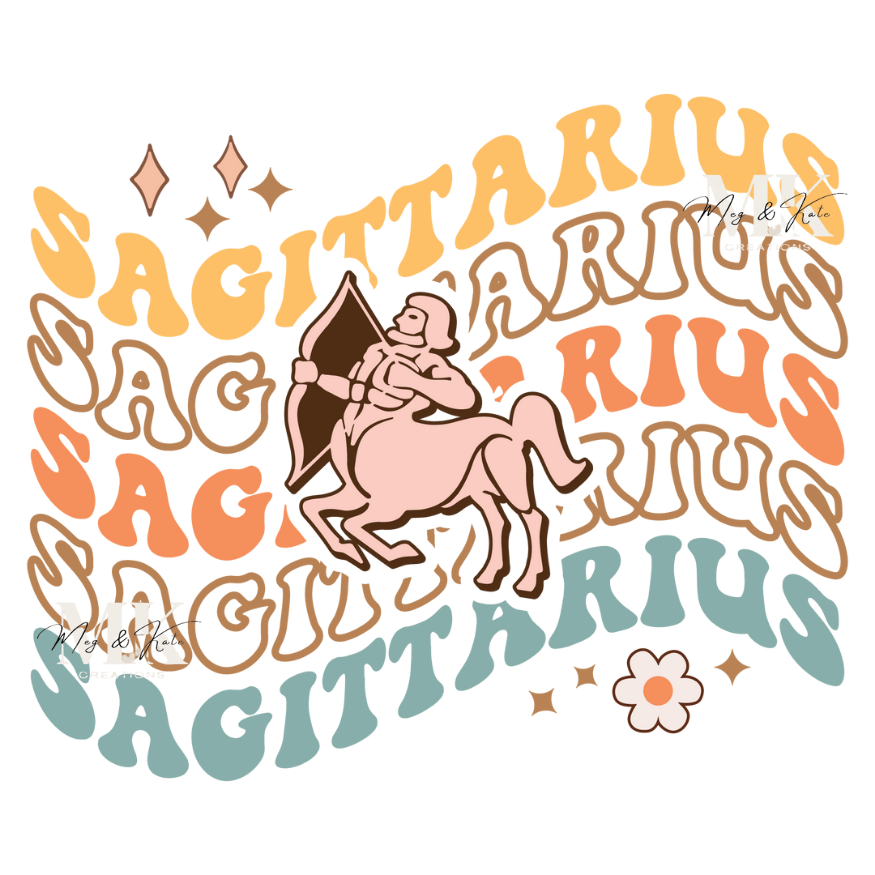 Sagittarius Retro DTF TRANSFER