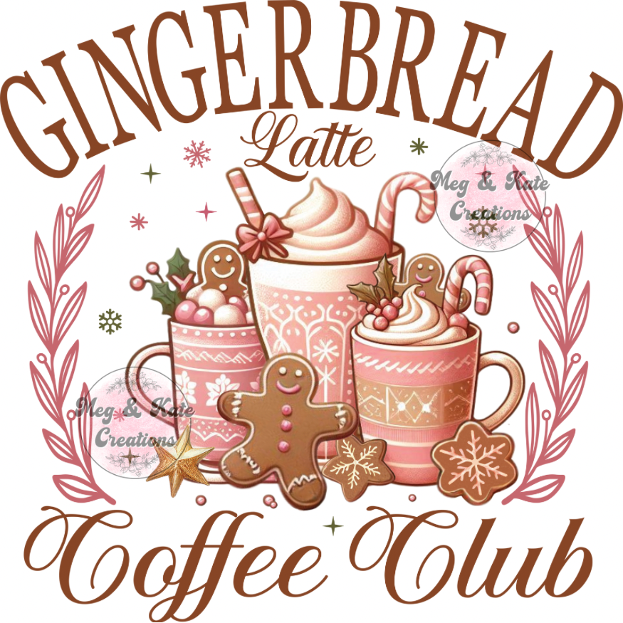 Gingerbread Coffee Club DTF TRANSFER