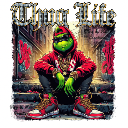 Thug Life Green Man DTF TRANSFER