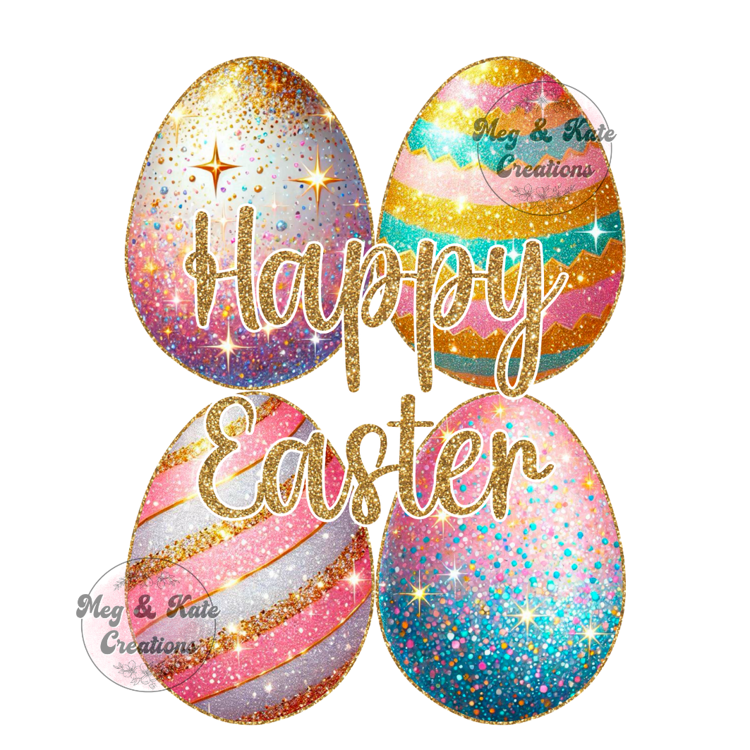 Happy Easter Eggs DTF TRANSFER