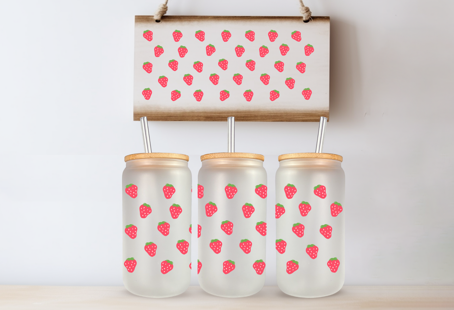 Strawberries Libby Glass