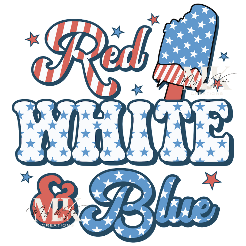 Red White & Blue DTF TRANSFER